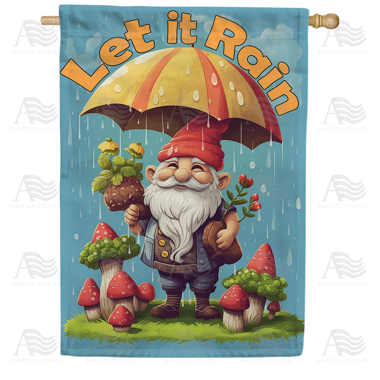 A Little Rain Double Sided House Flag