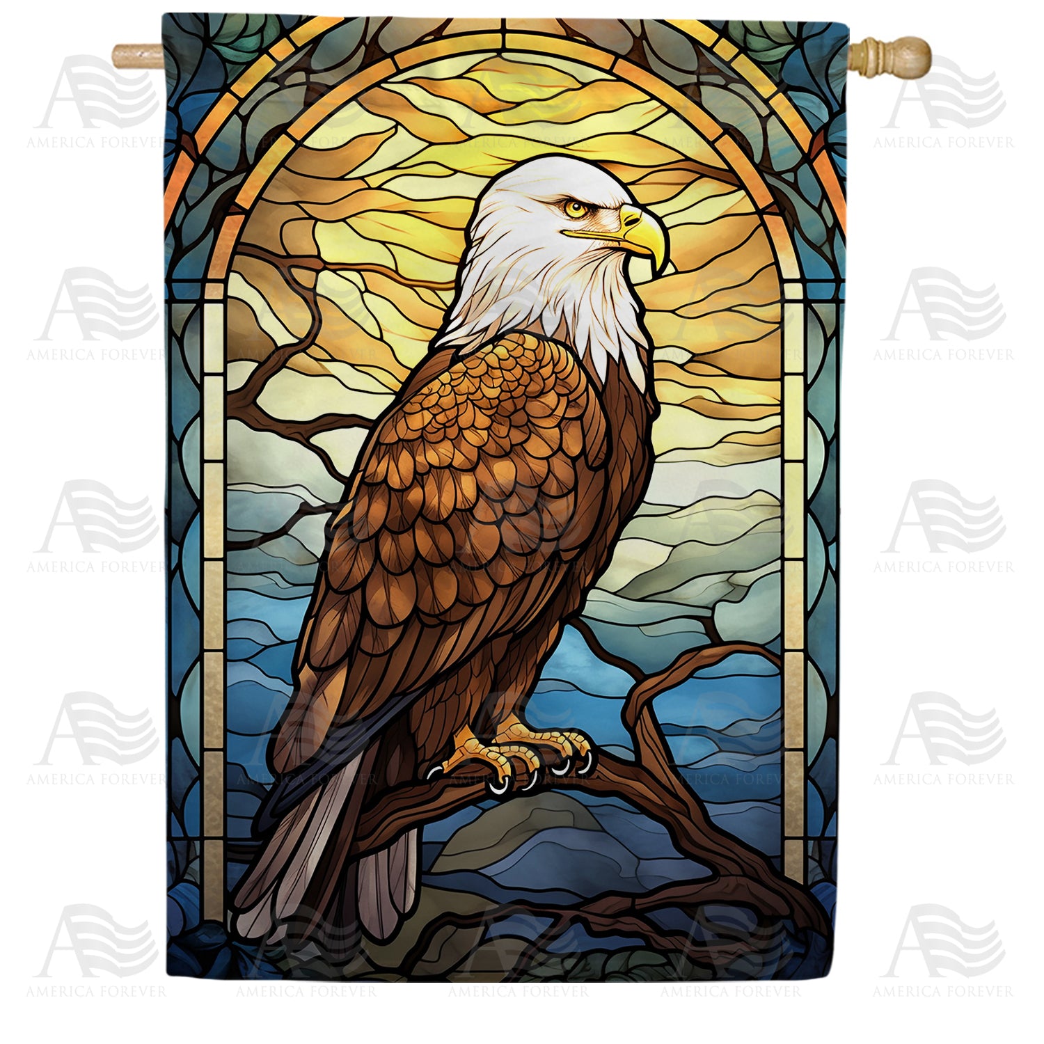 Bald Eagle Grandeur Double Sided House Flag