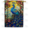 Picturesque Peacock Double Sided House Flag