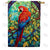 Colorful Glass Parrot Double Sided House Flag