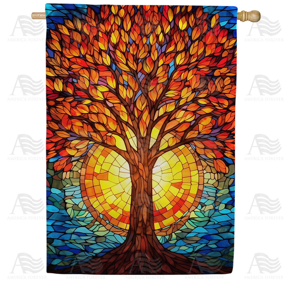 Autumn Tree Blaze Double Sided House Flag
