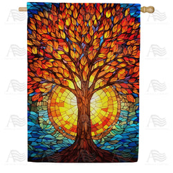 Autumn Tree Blaze Double Sided House Flag