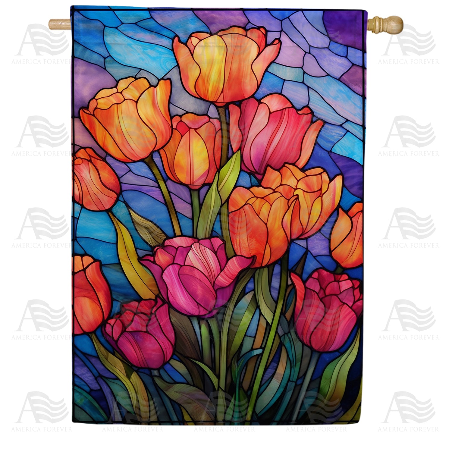 Glorious Tulips Double Sided House Flag