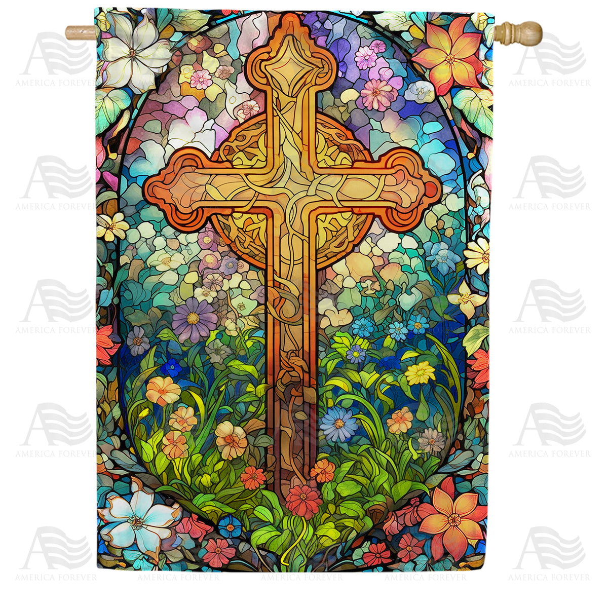 Divine Cross Double Sided House Flag