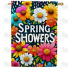 Vibrant Spring Showers Floral Double Sided House Flag