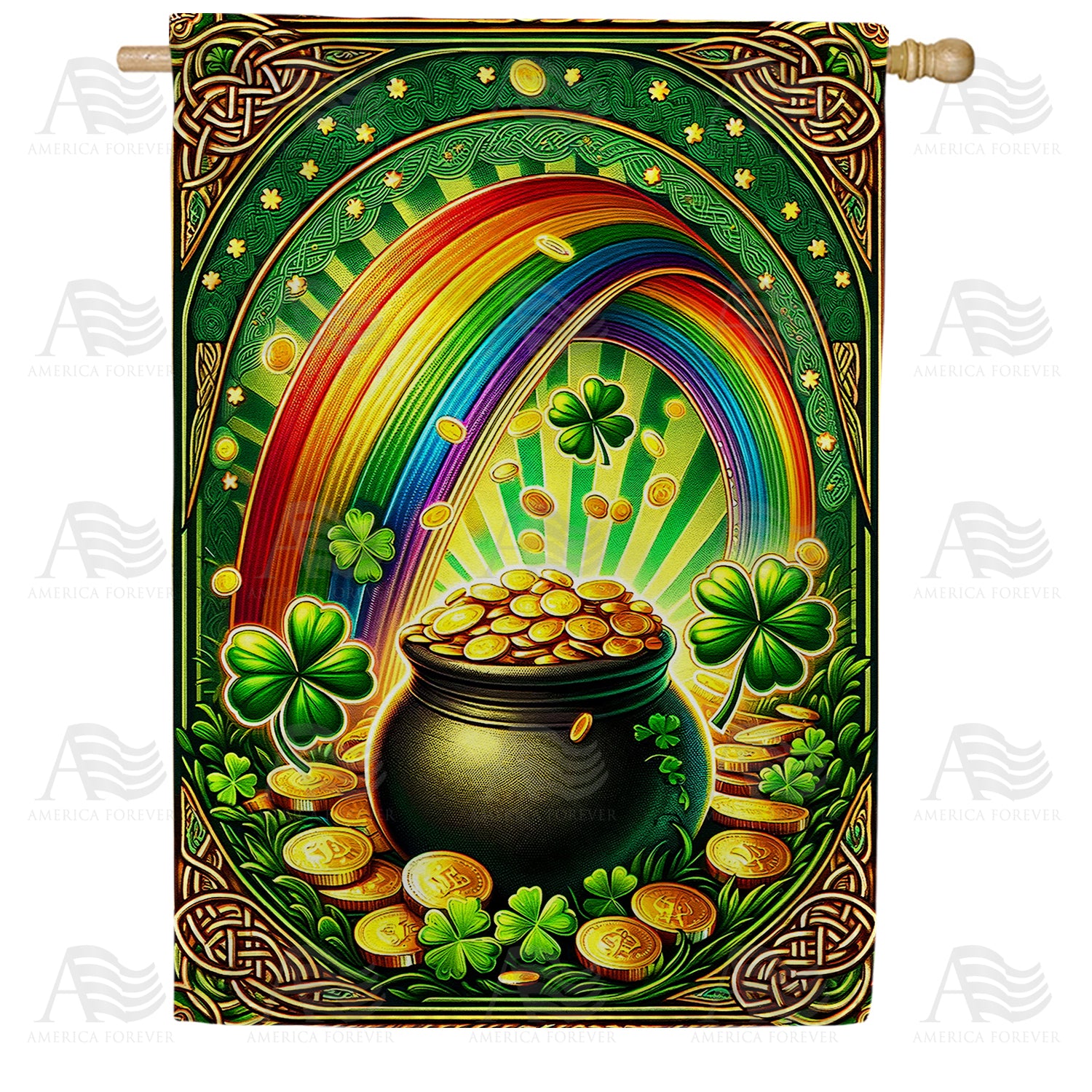 Leprechaun's Treasure Double Sided House Flag