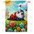 Cheerful Ladybug in Sunny Meadow Double Sided House Flag