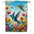 Enchanted Garden Hummingbird Double Sided House Flag