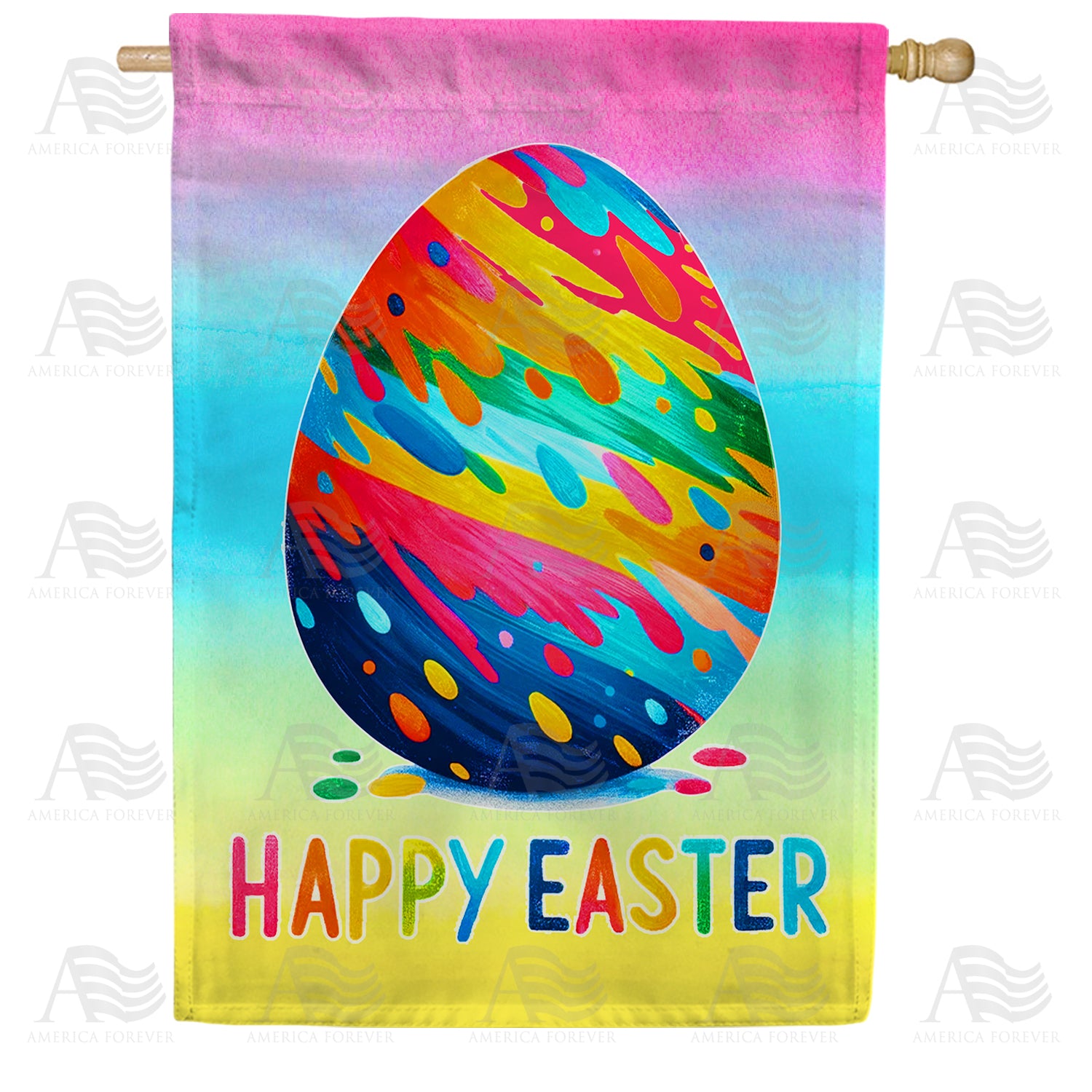 Colorful Easter Egg Celebration Double Sided House Flag