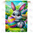 Cheerful Bunny with Easter Egg Double Sided House Flag