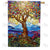 Stained Glass Tree of Life Double Sided House Flag