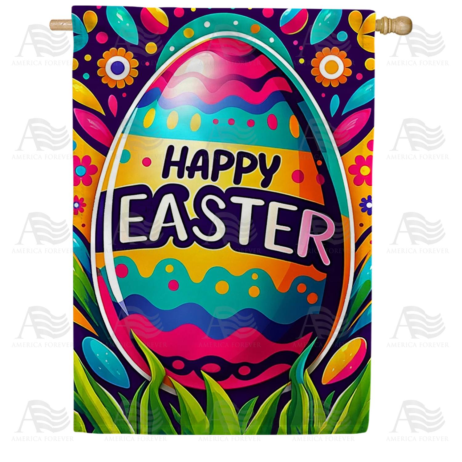 Festive Easter Egg Double Sided House Flag