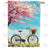 Cherry Blossom Bicycle Bliss Double Sided House Flag