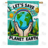 Global Conservation Cheerful Illustration Double Sided House Flag