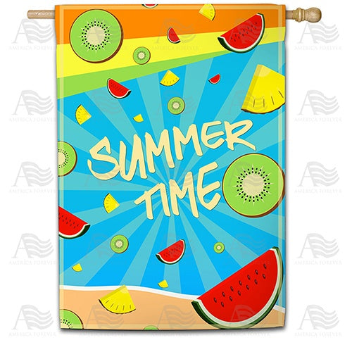 Summer Time Fruits Double Sided House Flag