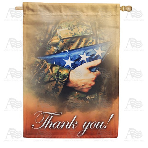 Thank You Military Double Sided House Flag
