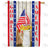 Patriotic Flower Vase Double Sided House Flag