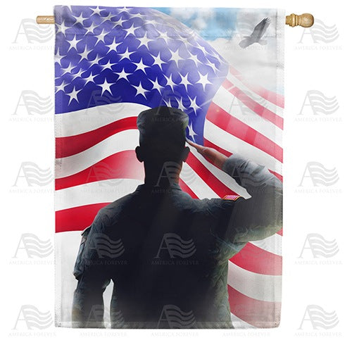 Veterans Salute Double Sided House Flag