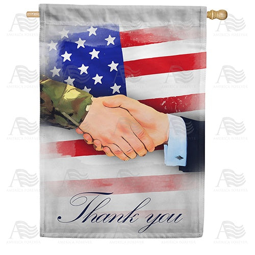 America Thanks You Double Sided House Flag