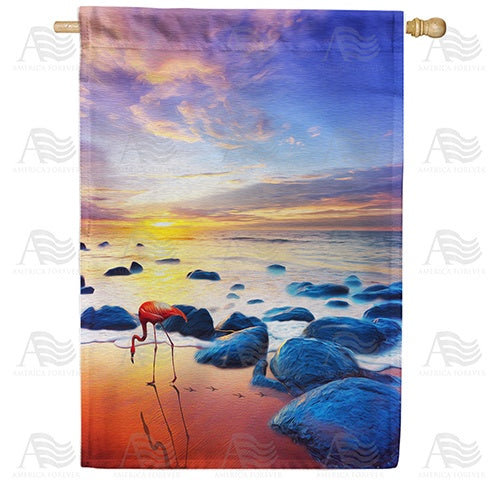 Tranquil Sunset Double Sided House Flag