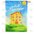 Colorful Summer House Painting Double Sided House Flag