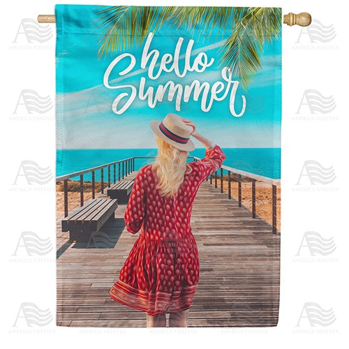"Hello Summer, I Missed You!" Double Sided House Flag