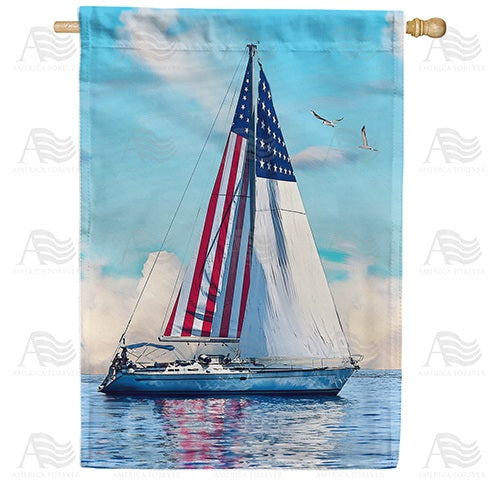 Sailing On Crystal Blue Water Double Sided House Flag