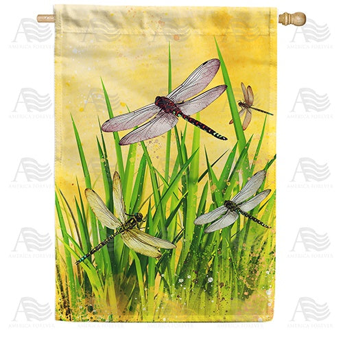 Summer Dragonflies Double Sided House Flag