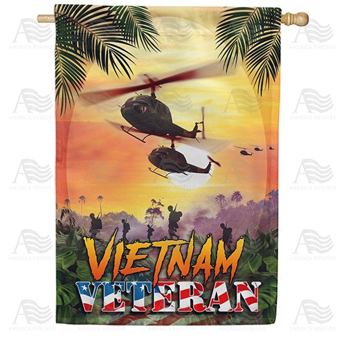 Vietnam Veteran Double Sided House Flag