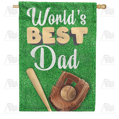 Best Dad Baseball Double Sided House Flag