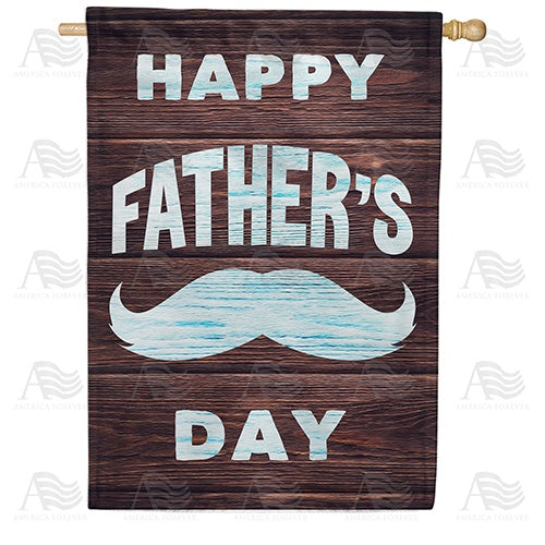 Father's Day On Wood Double Sided House Flag