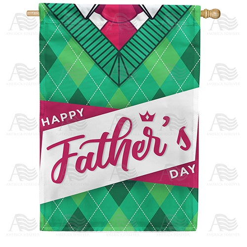 Dad's Green Cardigan Double Sided House Flag