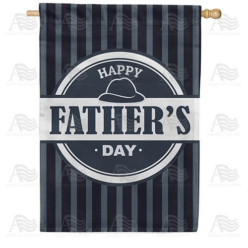 Father's Day Stripes Double Sided House Flag