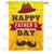 Fedora And Moustache Double Sided House Flag