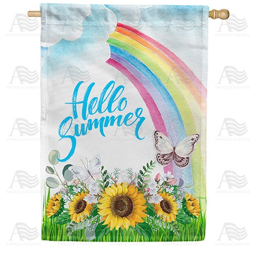 Summer Rainbow Double Sided House Flag