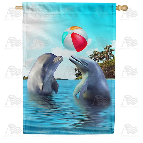 Dolphin Playground Double Sided House Flag