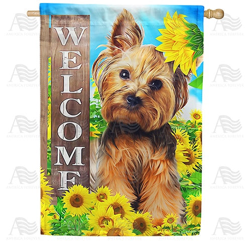 Silky Terrier Welcome Double Sided House Flag