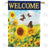 Sunflower Welcome Blue Plaid Double Sided House Flag