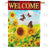 Sunflower Welcome Red Plaid Double Sided House Flag