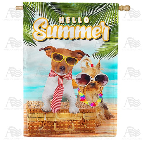 Doggie Vacation Double Sided House Flag