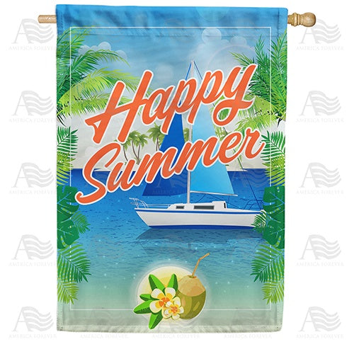 Happy Summer Double Sided House Flag
