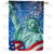 Fireworks At Lady Liberty Double Sided House Flag