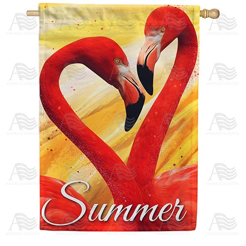 Flamingo Summer Double Sided House Flag