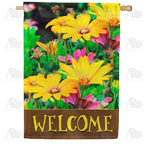 America Forever Flower Garden Welcome Double Sided House Flag