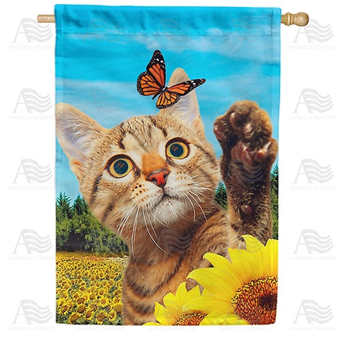 Butterfly Reflections Double Sided House Flag