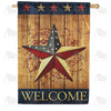 Country Patriotic Star Welcome Double Sided House Flag