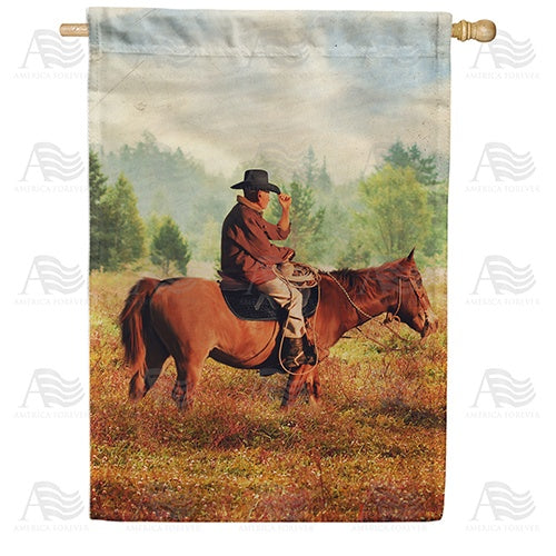 Cowboy And Horse Double Sided House Flag