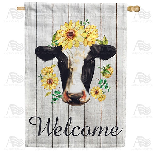 Bovine Beauty Welcome Double Sided House Flag