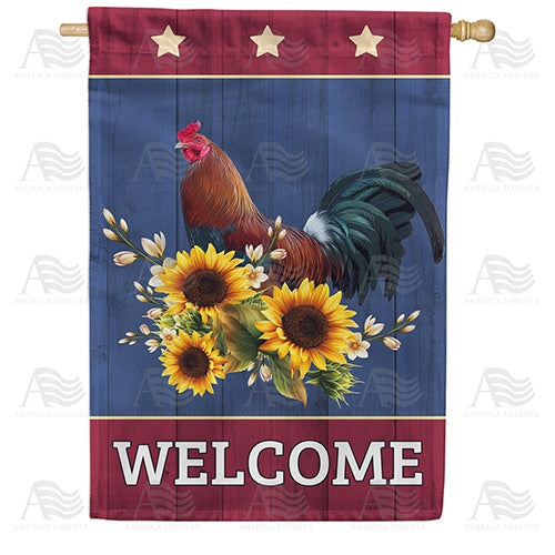 America Forever Welcome To Our Roost Double Sided House Flag