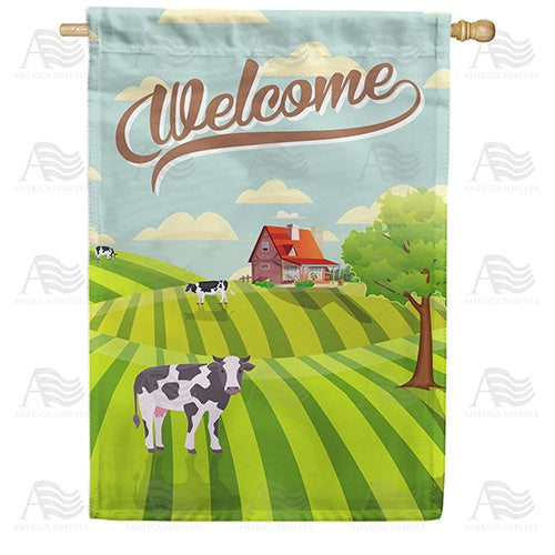 Dairy Farm Welcome Double Sided House Flag